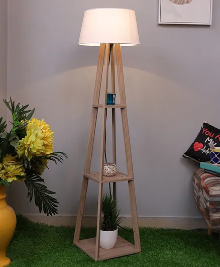 Homesake Oak Wood 3 Layer Shelf Space Floor Lamp White In India At Best From Firstcry Com 10567957 Homesake Oak Wood 3 Layer Shelf Space, Best Floor Lamp With Shelves
