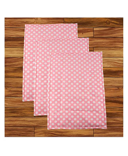 Mittenbooty Diaper Changing Mat Set of 3 with Removable Waterproof Sheet Polka Dots Print- Pink