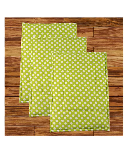 Mittenbooty Diaper Changing Mat Set of 3 with Removable Waterproof Sheet Polka Dots Print- Green