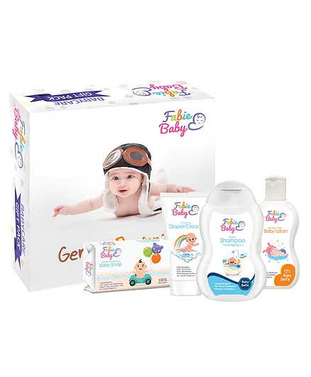 Fabie Baby Shampoo Diaper Rash Cream Soap And Lotion Combo Pack of 4 - 250 ml 100 ml 250 ml 125 gm