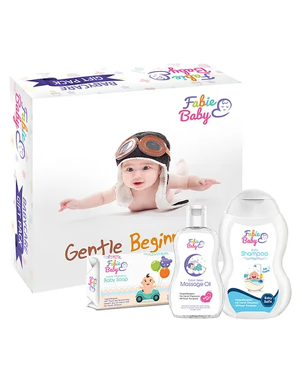 Fabie Baby Shampoo Oil And Soap Combo Pack of 3 - 250 ml, 200 ml, 125 gm