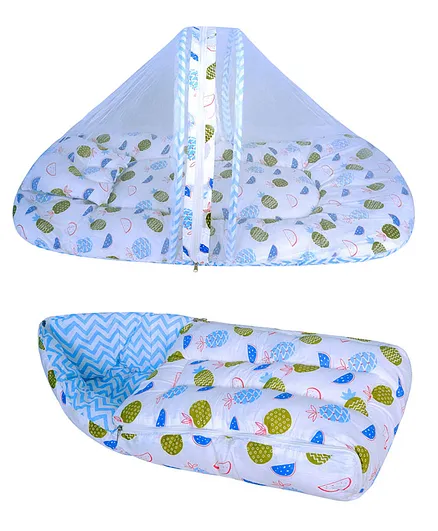 VParents Fruity Baby Bedding Set with Pillow and Sleeping Bag Combo - Blue