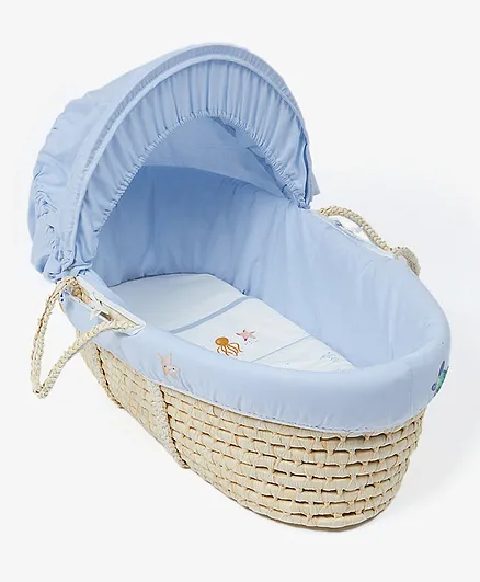 Mothercare You Me & The Sea Pull Back Moses Basket - Blue