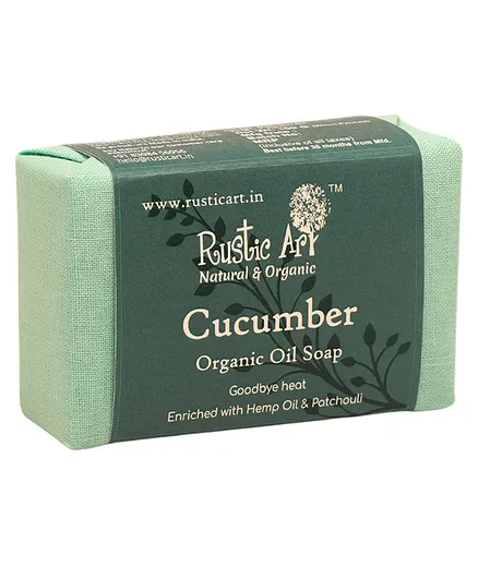 Rustic Art Organic Hand Made Cold processed Cucumber Soap - 100 gm