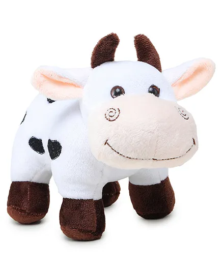Webby Plush Standing Cow with Smiling Face Multicolour - Height 15 cm