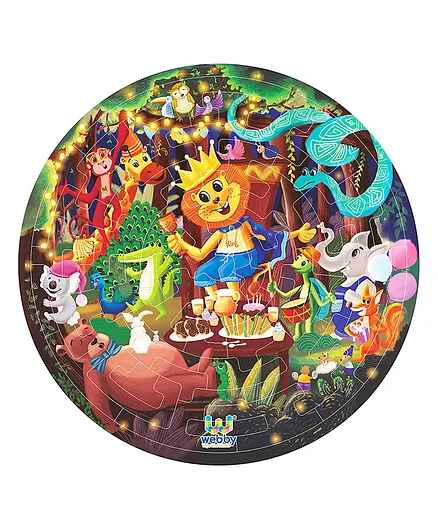 Webby Fazzle Jungle Party Theme Wooden Jigsaw Puzzle - 50 Pieces