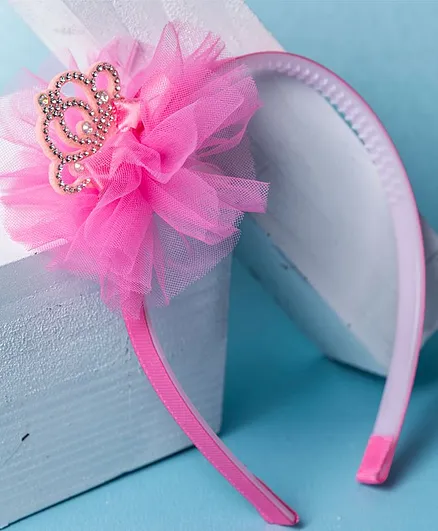 Jewelz Crown Design Hair Band - Pink
