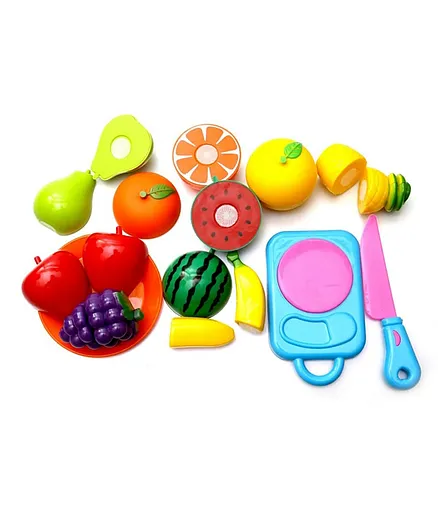 SANISHTH Realistic Sliceable Fruits & Vegetables Cutting Play Toy Set - Multicolor