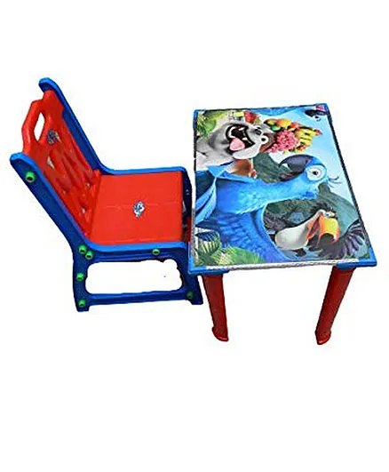 Babyjoys Learning Table and Chair Set - Red Blue