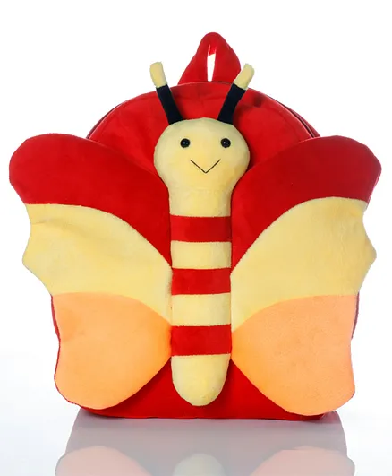 BABYJOYS Butterfly Shaped Plush Bag Red - 12 Inches