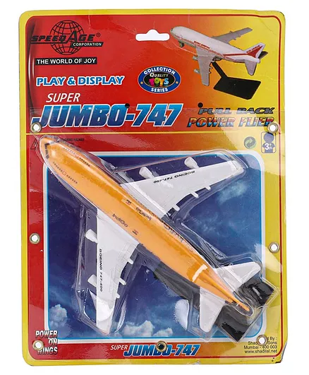 Speedage Pull Back Jumbo 747 IndiGo Airplane (Color May Vary)