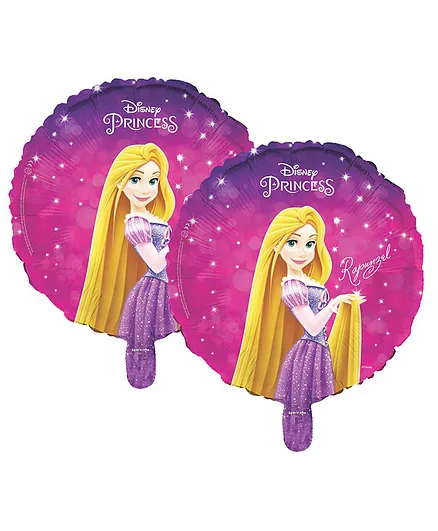 Sparkloon Disney Princess Tangled Rapunzel Round Foil Balloon Multicolor - Pack Of 2