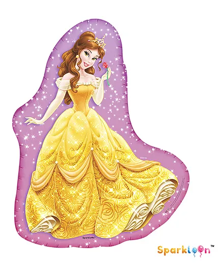 Disney Princess Beauty and The Beast Belle Max Cutout Foil Balloon - Multicolour 