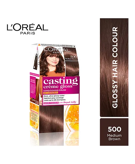 Loreal Paris Casting Creme Gloss Hair Colour 500 Medium Brown  gm  Online in India, Buy at Best Price from  - 10670768