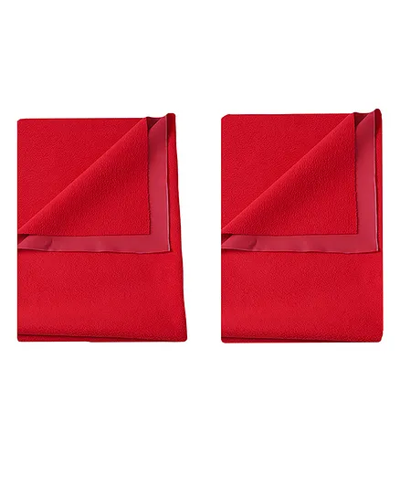 Enfance Nursery Fast Dry Baby Mat Medium Pack of 2 - Red