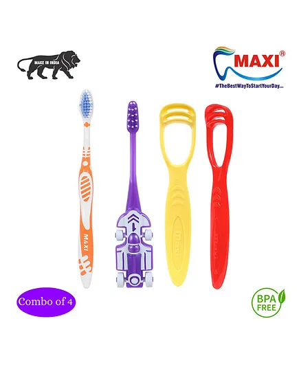 MAXI Mommy And Baby Oral Care Combo Pack of 4 - Multicolor