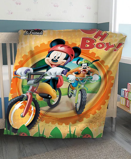 Sassoon Mickey Mouse Cartoon Printed Warm Blanket for Baby - Multicolor