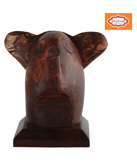 ShrijiCrafts Elephant Shaped Spectacle Holder Wooden Eyeglass Stand - Brown