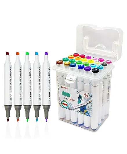 FunBlast Colored Double Tip Markers Multicolor - 24 Markers