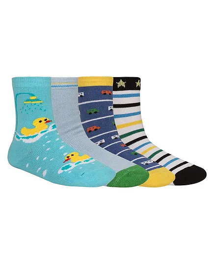 Creature Ankle Length Cotton Socks Duck Design Pack of 4 Pairs - Multicolor