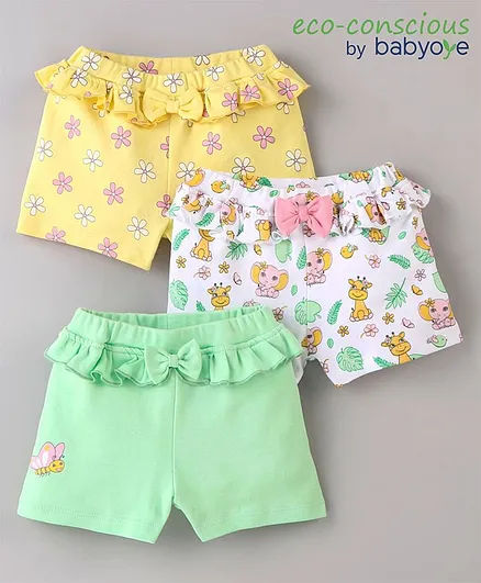 Babyoye shorts With Frill Detailing Printed - Multcolor