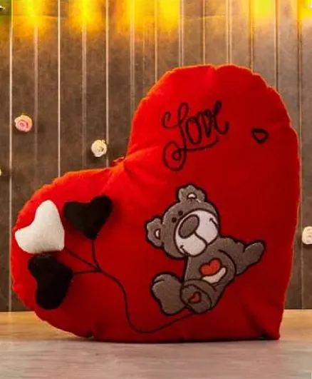 Frantic Heart Shape Sitting Dog Plush Cushion Pillow - Red 