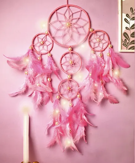 Rooh Dream 4 Tier Handmade Hangings - Pastel Pink