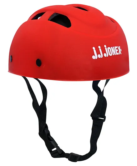 JJ JONEX Protective PVC Helmet With Strap Medium - Red 