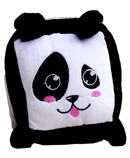 Shritoys Panda Shaped Soft Toy Cum Pillow Black White - Height 15 cm
