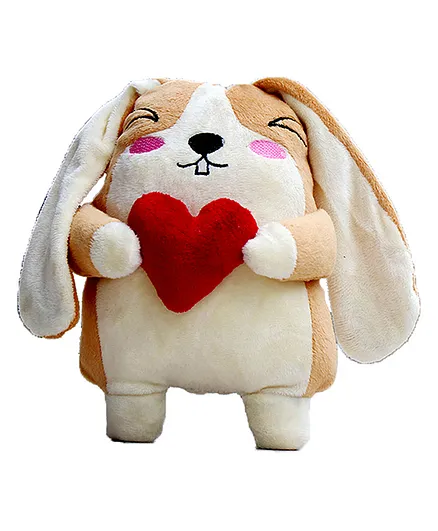 Shritoys Hamster Holding Heart Shaped Soft Toy Cum Pillow Brown - Height 21 cm