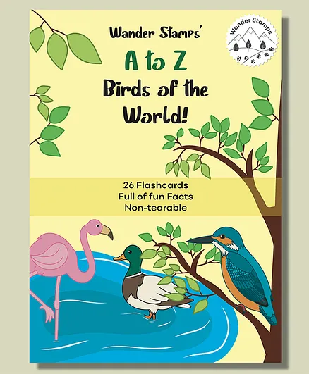 Wander Stamps A to Z Birds of The World Multicolour Flash Cards - 26 Pieces