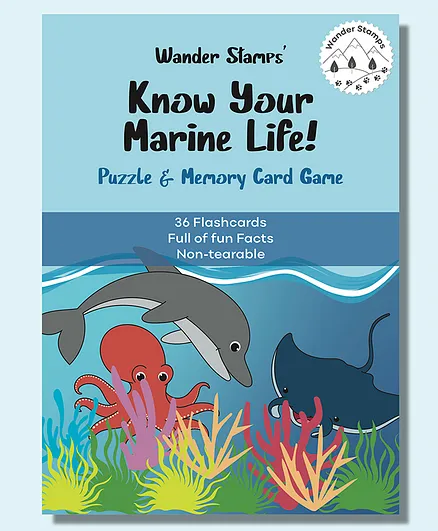 Wander Stamps Know Your Marine Life Flash Cards Multicolour - 36 Pieces