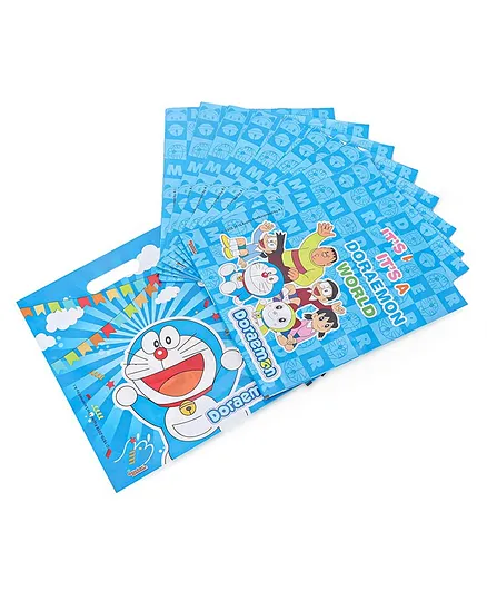 Doraemon Small Theme Party Bags Blue - Pack of 10