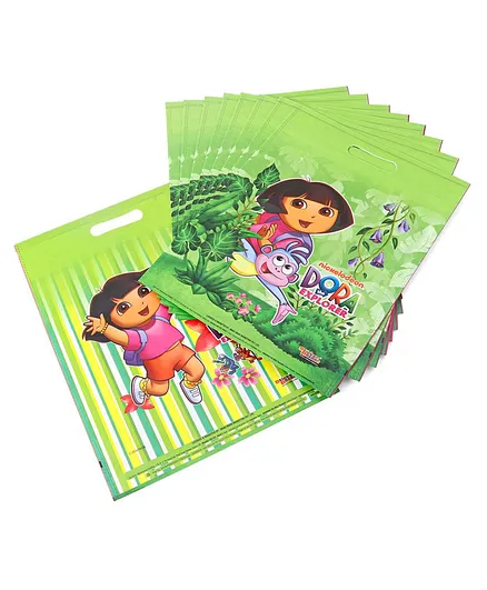 Dora Small Theme Party Bags Green - Pack of 10