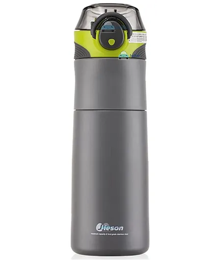 FunBlast BPA Free Double Wall Vacuum Insulated Water Bottle with Straw Gary- 520 ML 