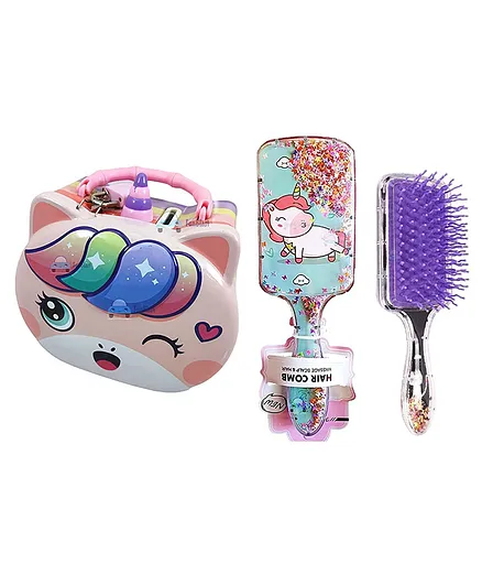 FunBlast Unicorn Comb and Brush Set with Unicorn Coin Box (Color May Vary)
