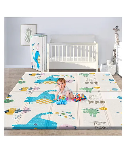 StarAndDaisy Baby Crawling Playmat with Reversible Design & Storage Zipper Bag - Multicolour (Print & Design May Vary) 