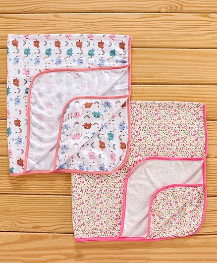 BUMZEE Elephant And Floral Print Wrapper - Light Pink