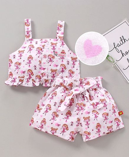 Sale on Adiva Girls Sleeveless Top & Skirt Set – Peach at Rs. 799.6