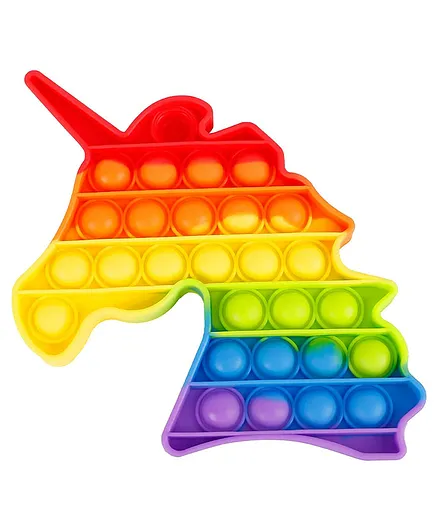 Party Propz Unicorn Pop It Fidget Stress Relieving Silicone Toy - Multicolor