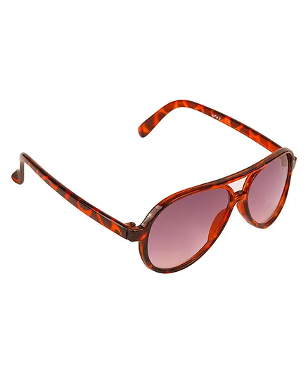 Spiky UV Protection Aviator Sunglasses - Burgundy