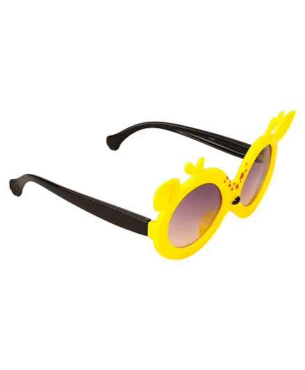 Spiky 100% UV Protection Oval Shape Sunglasses - Yellow