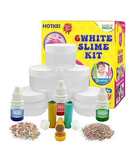 Hotkei DIY Transparent Scented Slimy Slime Gel Activity Kit Pack of 6 - Multicolour 