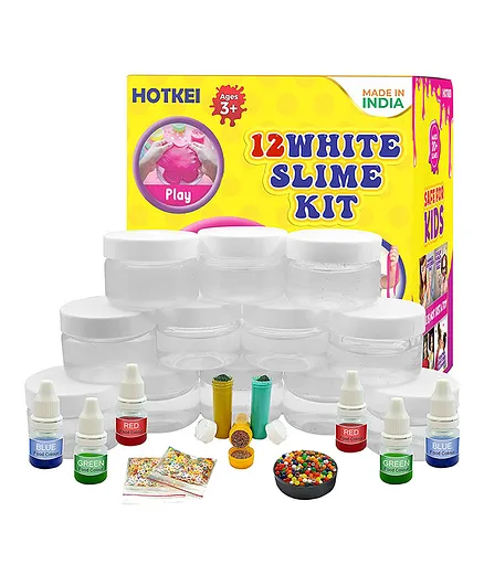 Hotkei DIY Transparent Scented Slimy Slime Gel Activity Kit Pack of 12 - Multicolour 