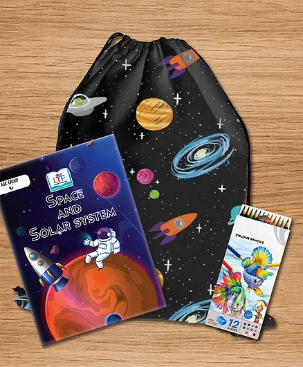 Space Colouring Book Gift Set With Bag - English