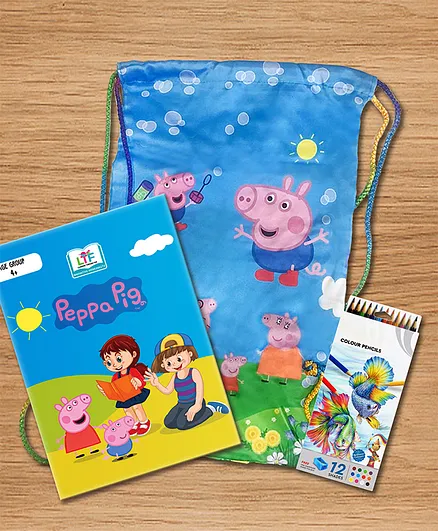 Peppa Pig Colouring Book Gift Set With Bag - English