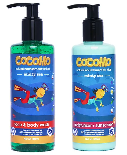Cocomo Minty Sea Body Wash & Moisturizer - 300 ml Each