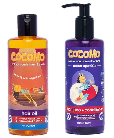 Cocomo Hair Oil + Moon Sparkle Shampoo - 300 ml Each
