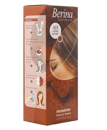 Berina A11 Copper Blonde Hair Color Cream - 60 gm Online in India, Buy at  Best Price from  - 10821408