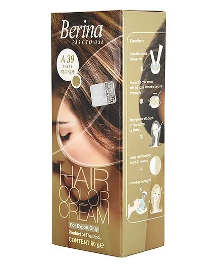 Berina A39 Matt Blonde Hair Color Cream - 60 gm Online in India, Buy at  Best Price from  - 10821436